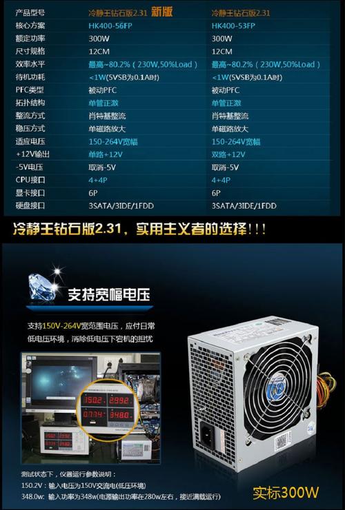 航嘉冷静王:标准版额定功率220w，能带动一下配置吗？航嘉 冷静王钻石win8版-图2