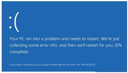 win8.1激活出现蓝屏？win8.1蓝屏请稍后