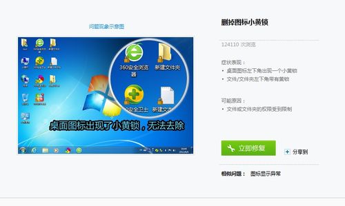 电脑桌面图标出现个小锁是怎么回事？（win7图标有个锁）