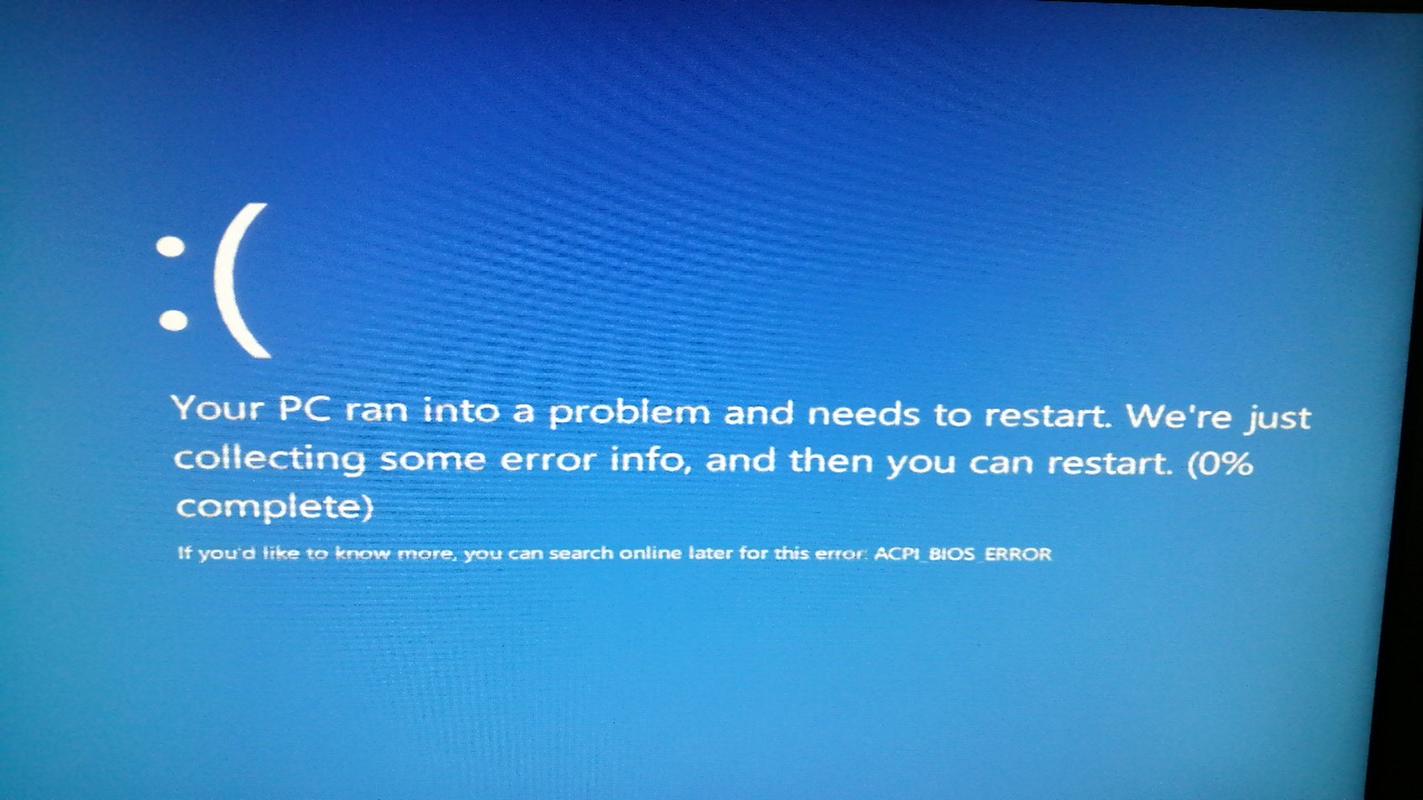 Win7装系统时提示acpi_bios_error？（win7 acpi）