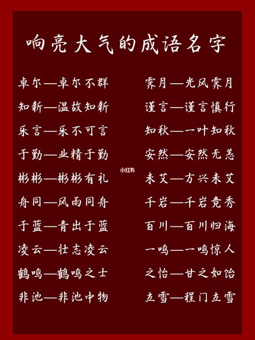 适合取名字的成语？（名字的成语有哪些）